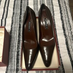 Brown leather heels size 10